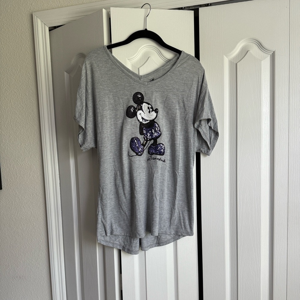 Disney Gray and Purple Mickey Mouse Tee